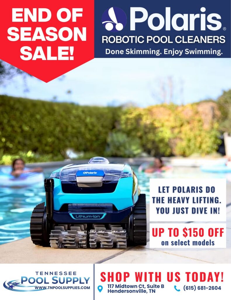 Advertising flyer for Polaris End of Season Sale at Tennessee Pool Supply